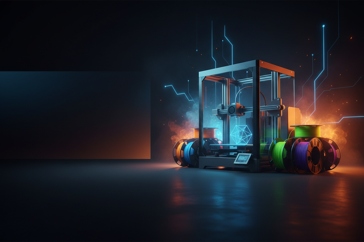 Hero banner - drukarka 3D z filamentem