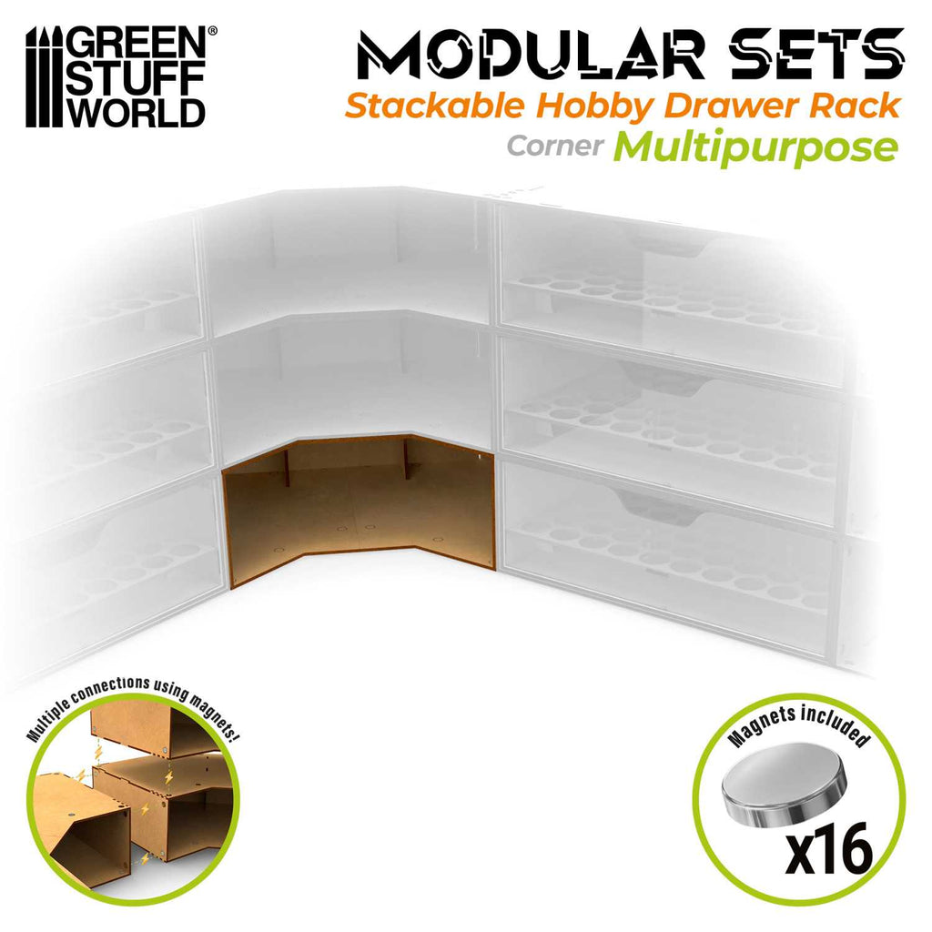 Magnetisiertes stapelbares Hobby-Eckmodul – leer