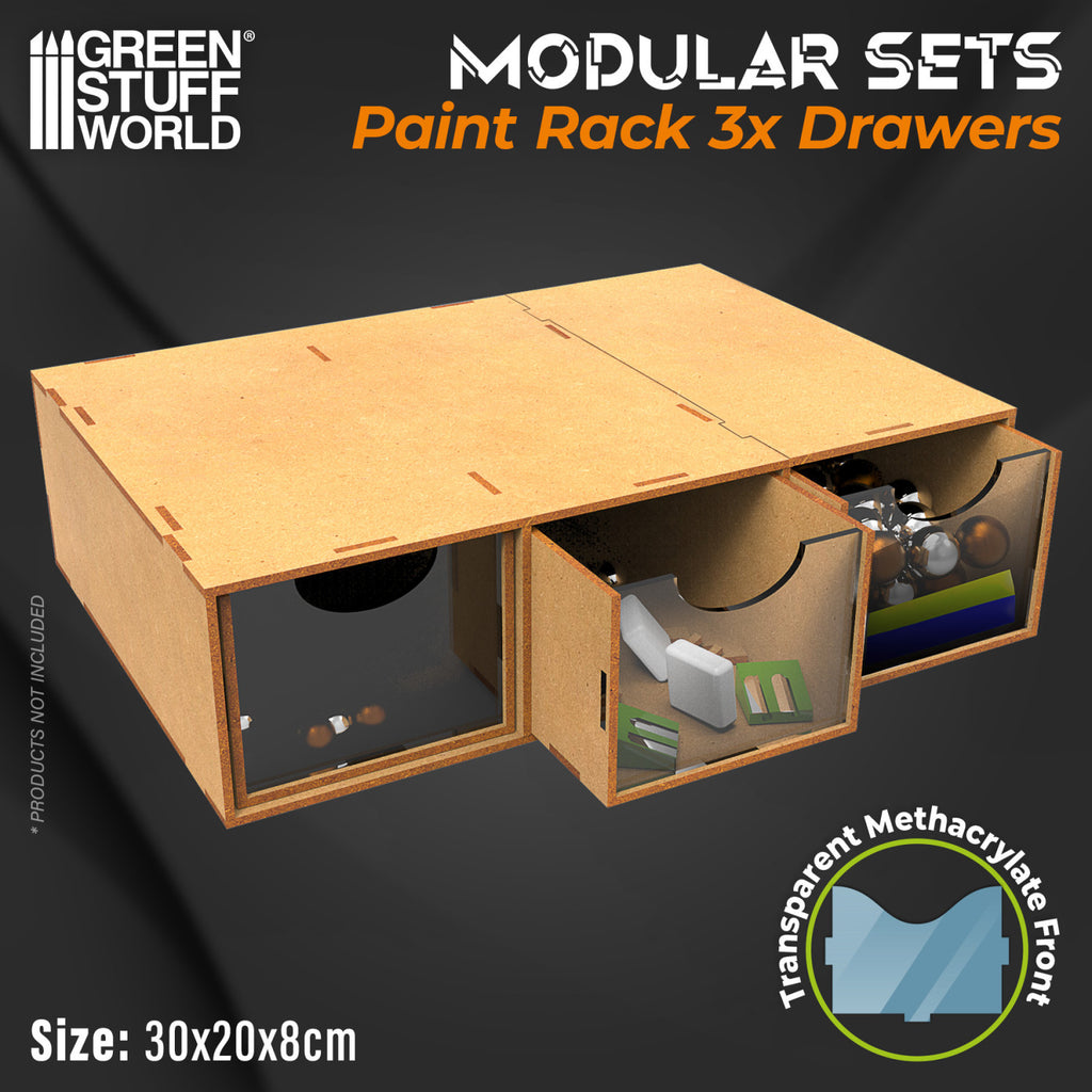 Modular Set 3x Schubladen MDF