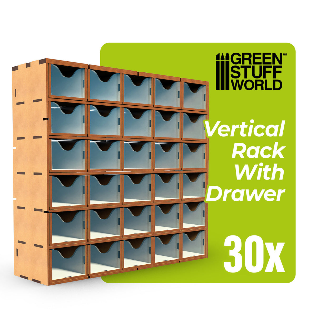 Vertikales MDF-Rack mit 30 Schubladen